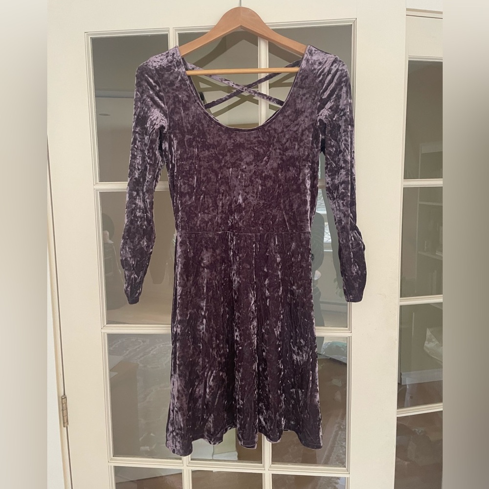 💙 American Eagle Outfitters Purple Velvet Dress
